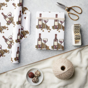 Roter Wein Degustation Glass Flasche Weinkultur Geschenkpapier