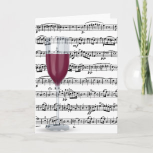 Roter Wein Geburtstag Glas auf Musik Karte