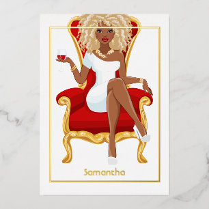 Roter Wein Geburtstagskarte Folieneinladung