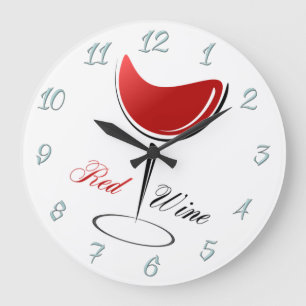 Roter Wein Große Wanduhr