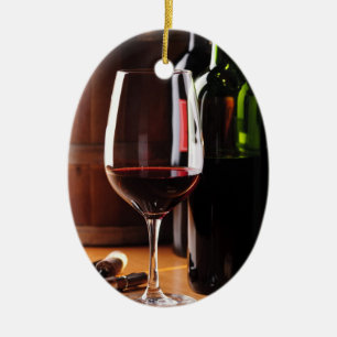 Roter Wein Keramik Ornament