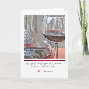 ROTER WEIN mit Anführungskarte Karte