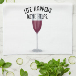 Roter Wein mit Zitat Geschirrtuch
