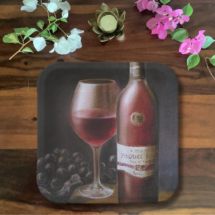 Roter Wein Pappteller