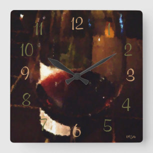 Roter Wein Quadratische Wanduhr