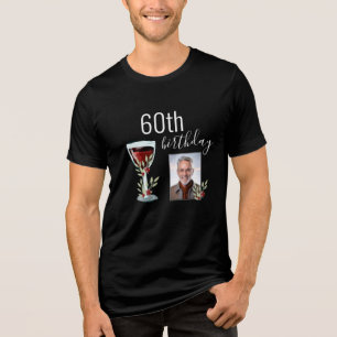 Roter Wein Rose Aquarell Foto 60. Geburtstag Tri-Blend Shirt