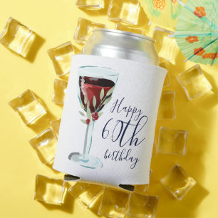 Roter Wein Rose Wasserfarbe 60. Geburtstagsparty Dosenkühler