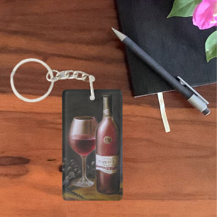 Roter Wein Schlüsselanhänger