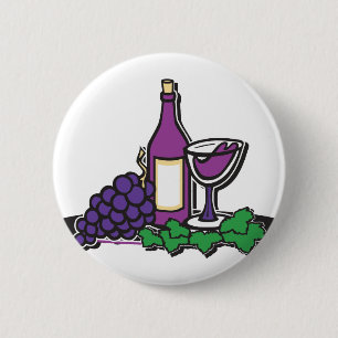Roter Wein und Lila Trauben Button