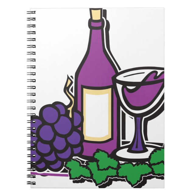 Roter Wein und Lila Trauben Notizblock (Vorderseite)
