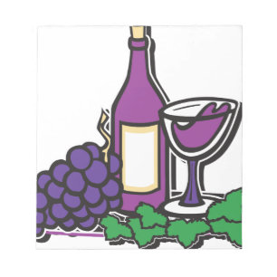 Roter Wein und Lila Trauben Notizblock