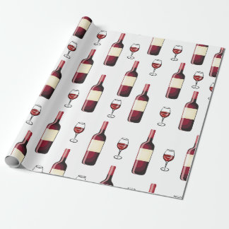Roter Wein und Weinglas Geschenkpapier