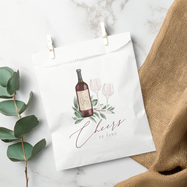 Roter Wein Wasserfarbe Botanische Feiern zur Liebe Geschenktütchen (Von Creator hochgeladen)