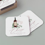 Roter Wein Wasserfarbe Botanische Feiern zur Liebe Rechteckiger Pappuntersetzer<br><div class="desc">Die eleganten Untersetzer der Weinprobe eignen sich ideal für Brautpartys, Verlobungsfeiern oder Proben, die in einem Weinkeller, einem Verkostungsraum oder einem Weingarten veranstaltet werden. Das Design umfasst eine Bordeaux-Rotwein-Flasche und zwei Weingläser, die mit grünen Eukalyptus-Blätter und Blattwerk verziert sind. In der Schriftzeichen-Schrift erscheint "Liebe bejubeln". Für eine abschließende Touch personalisieren...</div>