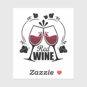 Roter Weinaufkleber Aufkleber