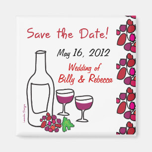 Roter Weinberg Hochzeit Sichern das Date Magnet