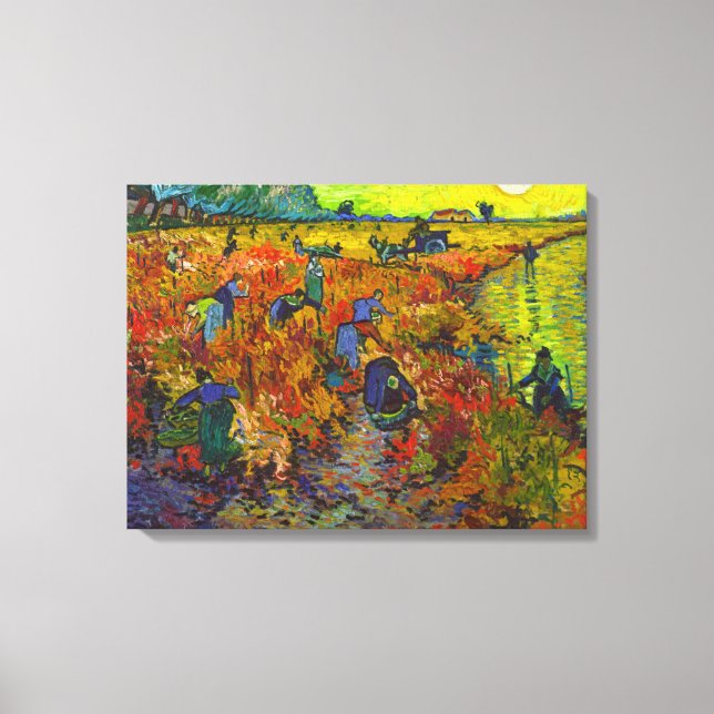 Roter Weinberg in Arles, 1888 von Vincent van Gogh Leinwanddruck (Vorderseite)