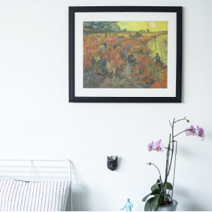 Roter Weinberg von Vincent van Gogh, Vintage Fine Poster