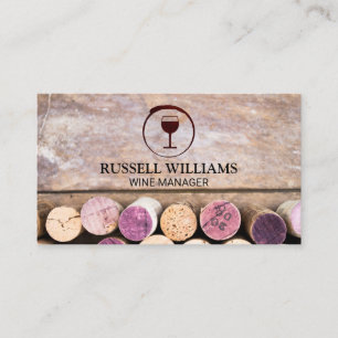 Roter Weinstock Weinglas   Korken an der Tabelle Visitenkarte