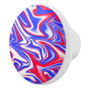 Roter Weiß-Blauer Marmoreffekt, Keramikknauf