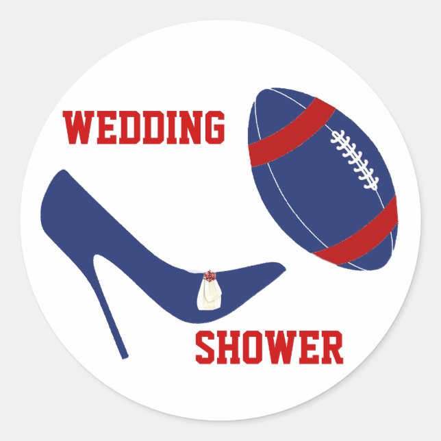 Roter, Weiß und Blauer Fußball Themenbereich Umsch Runder Aufkleber (Vorderseite)