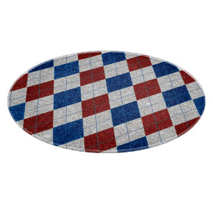 Roter, Weißer, Blauer Argyle 4. Juli Glitter Schneidebrett