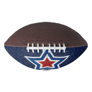 Roter, Weißer, Blauer Stern 4. Juli Glitter Football