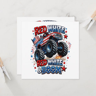 Roter Weißer Boom-Monstertruck