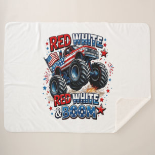 Roter Weißer Boom-Monstertruck Sherpadecke