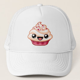 Roter/Weißer Cupcake - Happy Jump Truckerkappe