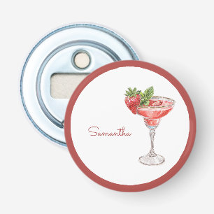 Roter Weißer Erdbeercocktail-Getränk Flaschenöffner