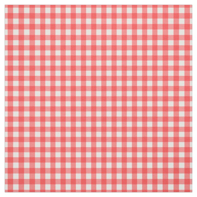 Roter weißer Gingham-klassisches Karo-Muster Stoff (Muster)