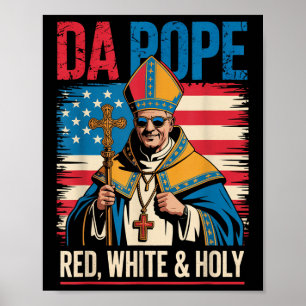 Roter Weißer Heiliger Papst Aus Amerika Chicago Pa Poster