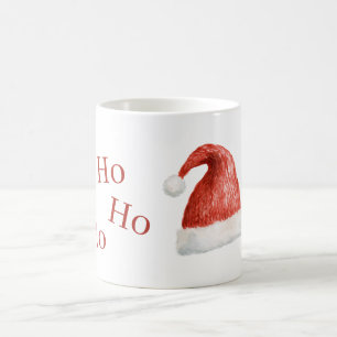 Roter Weißer Ho Ho Ho Weihnachtsmannhut Kaffeetasse