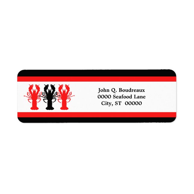 Roter Weißer Hummer Kräuterfisch Rücksendeadresse (Vorne)