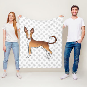 Roter & Weißer Ibizan Hound glatthaariger Hund und Fleecedecke