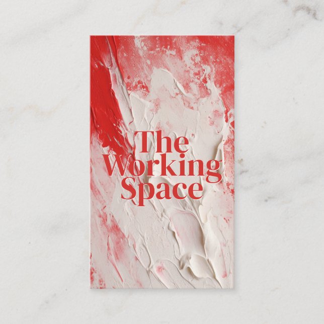 Roter, weißer Impasto-Malstil Visitenkarte (Vorderseite)