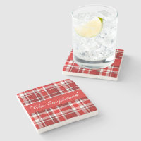 Roter weißer karierter Tartan | addieren Ihren
