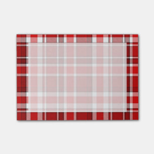 Roter weißer karierter Tartan Post-it Klebezettel