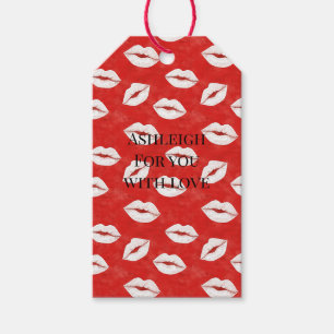 Roter Weißer Kuss Lippen Flirt Liebe Valentinstag Geschenkanhänger