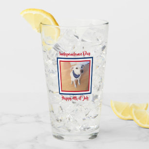 Roter, weißer, Niedlicher, blauer Welpenhund 4. Ju Glas