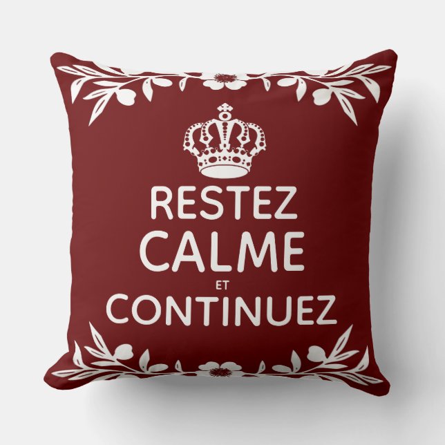 Roter, weißer Olivenzweig Französischer Behalt Cal Kissen (Vorderseite)