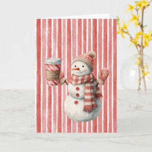 Roter Weißer Schneemann Weihnachten Karte