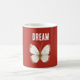 Roter Weißer Traum Schmetterling Kaffeetasse