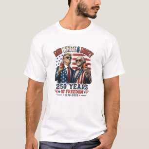 Roter Weißer Trinkender Trump George Washington 25 T-Shirt