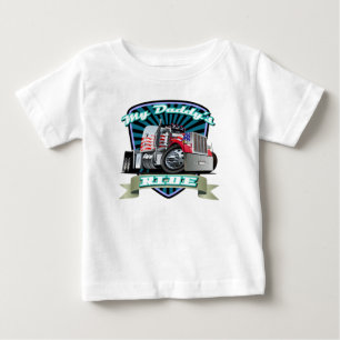 Roter weißer u. Blau-halb Sattelzug Baby T-shirt
