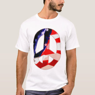 Roter weißer u. blauer Friedenszeichen-T - Shirt