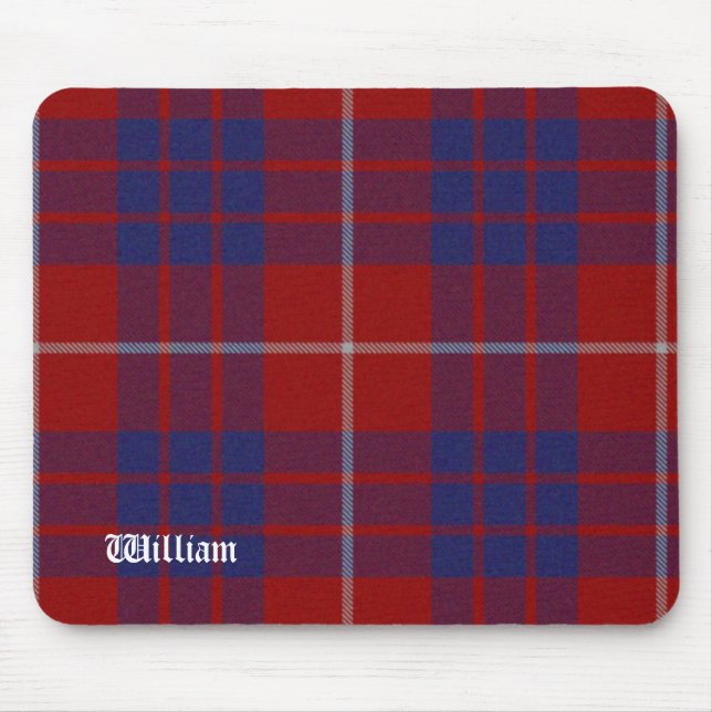 Roter, weißer u. blauer HamiltonTartan kariert Mousepad (Vorne)