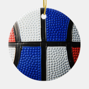 Roter weißer und blauer Basketball Keramik Ornament