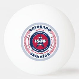 Roter, weißer und blauer Colorado-Kreis Tischtennisball